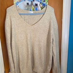 Zyia Soft Camel Brushed V Sweater
